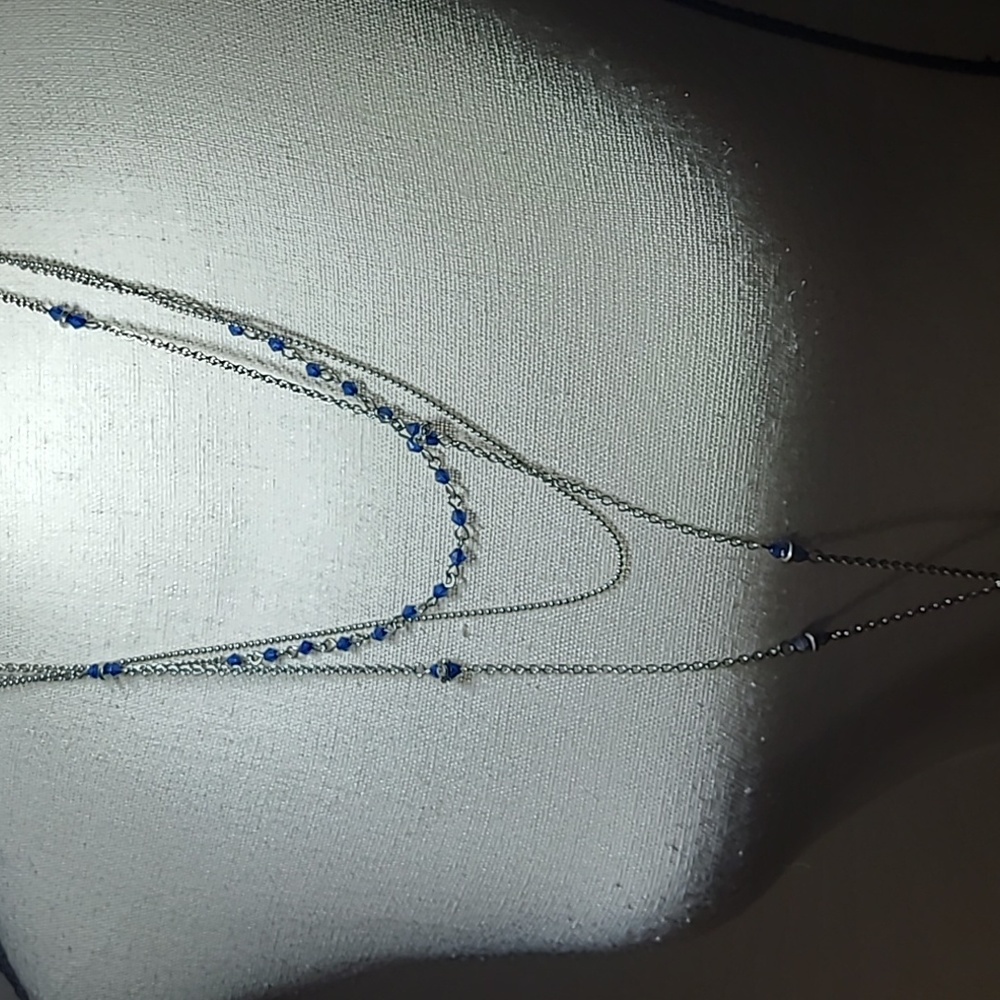 TRIPLE layered Blue Stones Necklace 💙 - Picture 11 of 14